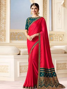 Prachi Desai Red Saree With Green Blouse