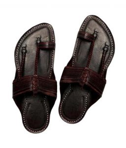 Kapshi Dark Brown Kolhapuri Chappal For Men