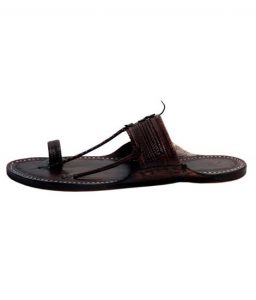 Kapshi Dark Brown Kolhapuri Chappal For Men