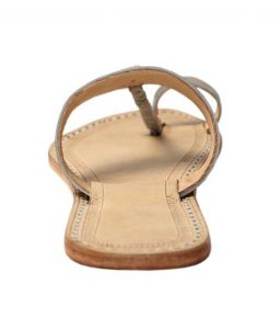 Golden Leather Sandal For Ladies
