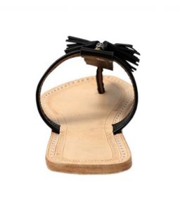 Awesome Looking Black Sandal With Pompom