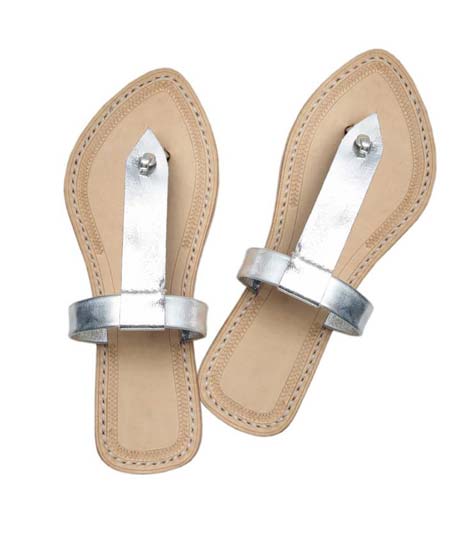 Silver Upper Ladies Leather Chappal