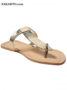 Attractive Golden Ladies Kolhapuri Chappal