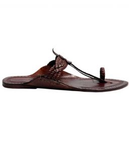 Four Braided Dark Brown Awesome Looking Kolhapuri Chappal For Ladies