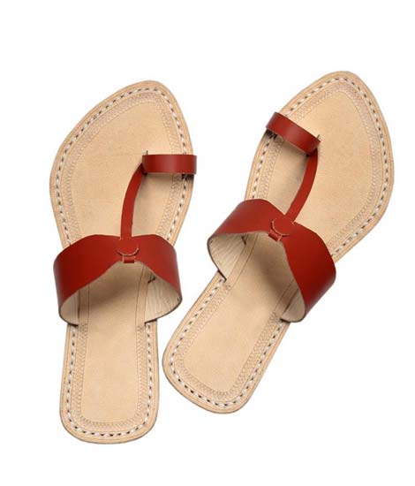 Awesome Looking Radish Brown Ladies Kolhapuri Chappal