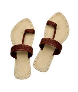 Dark Brown Three Braided Awesome Looking Kolhapuri Chappal