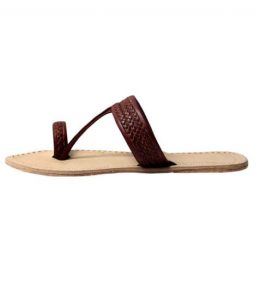 Dark Brown Three Braided Awesome Looking Kolhapuri Chappal