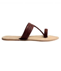 Dark Brown Three Braided Awesome Looking Kolhapuri Chappal