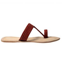 Radish Brown Three Braided Awesome Looking Kolhapuri Chappal