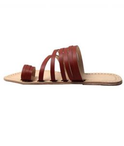 Designers Radish Brown Six Laces Kolhapuri Chappal For Ladies