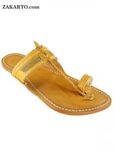 Good Looking Light Yellow Kapshi Chapal For Men