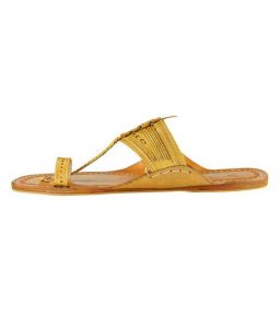 Light Yellow Attractive Kolhapuri Chappal For Men