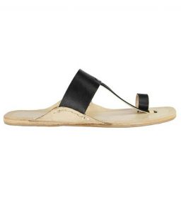 Black Belt Leather Sandal For Men