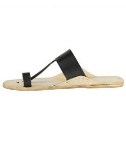 Black Belt Leather Sandal For Men