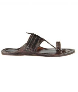 Triangular Belt, Dark Brown Kolhapuri Chappal For Men