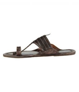 Triangular Belt, Dark Brown Kolhapuri Chappal For Men