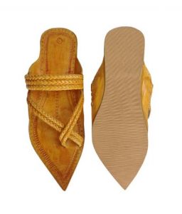 Maharaja Look Braided Cross Style Kolhapuri Chappal For Men