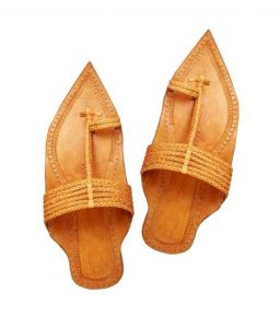 Light Yellow Maharaja Style Six Braided Kolhapuri Chappal For Men