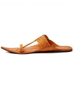 Light Yellow Maharaja Style Six Braided Kolhapuri Chappal For Men