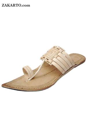 Natural Maharaja Style Five Laces Kolhapuri Chappal For Men