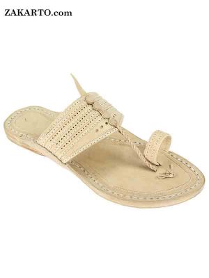 Punching And Lace Design Men Kolhapuri Chappal