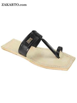 Designer’S Black Upper Kolhapuri Chappal For Men