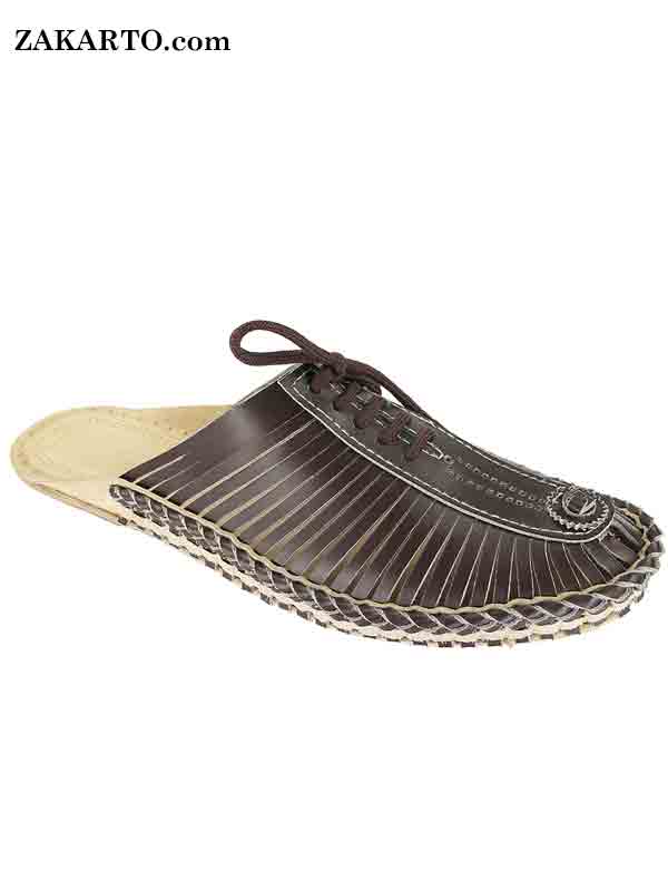 Attractive Brown Color Kolhapuri Half Bantu Leather Shoe For Men With ...