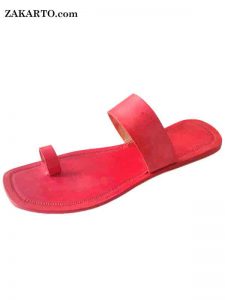 Remarkable Red Toe Ring Style Men Kolhapuri Chappal