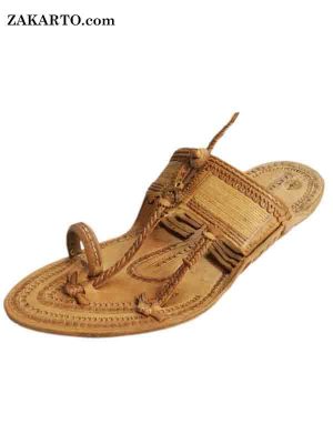 Old-Fashioned Fine Braided Kolhapuri Men Chappals