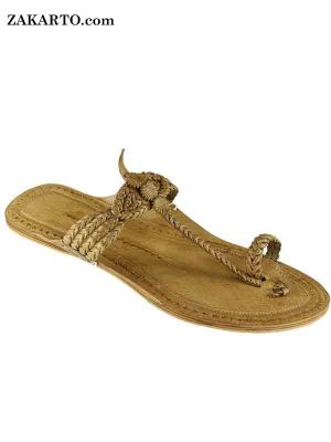 Beautiful Four Braided Classic Kolhapuri Chappal For Women