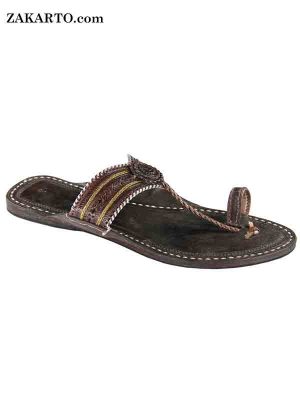 Dark Brown Color Handmade Ladies Sandal