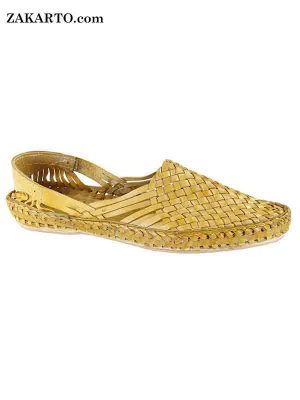 Light Yellow Attractive Handmade Kolhapuri Ladies Shoe
