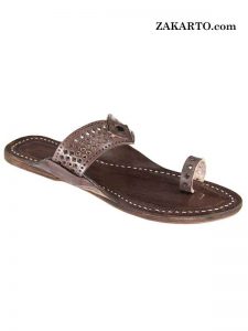 Awesome Looking Dark Brown Color Kolhapuri Chappal For Ladies