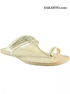 Beautiful Looking Golden Braids Ladies Chappal