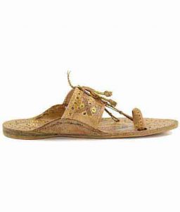 Awesome Golden Rivets Kolhapuri Chappal For Men