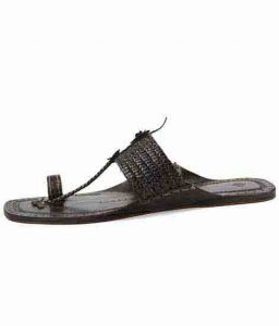 Beautiful Six Braided Dark Brown Kolhapuri Chappal For Men