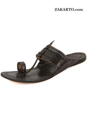 Gorgeous Dark Brown Kapshi Kolhapuri Chappal For Men