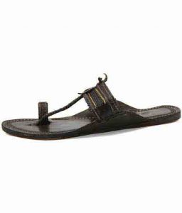 Attractive Pointed Dark Brown Men Kolhapuri Chappal