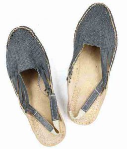 Dull Blue Wedding Kolhapuri Shoe For Men
