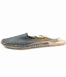 Dull Blue Wedding Kolhapuri Shoe For Men