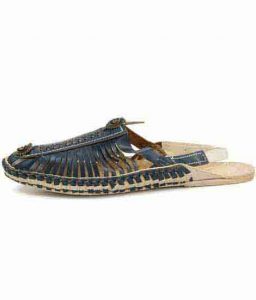 Designer’S Dull Blue Kolhapuri Wedding Shoe For Men