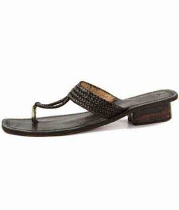 High Heel Four Braided Kolhapuri Ladies Chappal