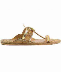 Designer’S Golden Rivets Authentic Ladies Kolhapuri Chappal