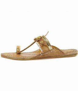 Designer’S Golden Rivets Authentic Ladies Kolhapuri Chappal