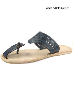 Queenly Look Dull Blue Ladies Kolhapuri Chappal