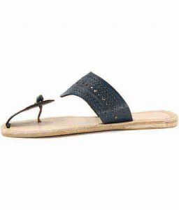 Queenly Look Dull Blue Ladies Kolhapuri Chappal
