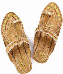 Overwhelming Golden Rivets Kolhapuri Chappal For Women