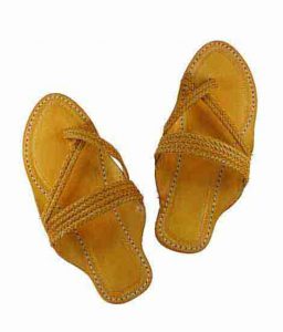 Good Looking Cross Braided Yellow Kolhapuri Chappal