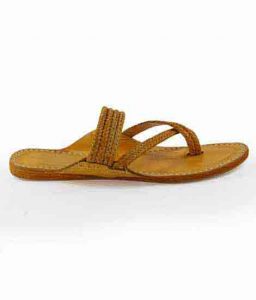 Good Looking Cross Braided Yellow Kolhapuri Chappal