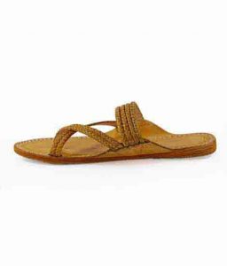 Good Looking Cross Braided Yellow Kolhapuri Chappal